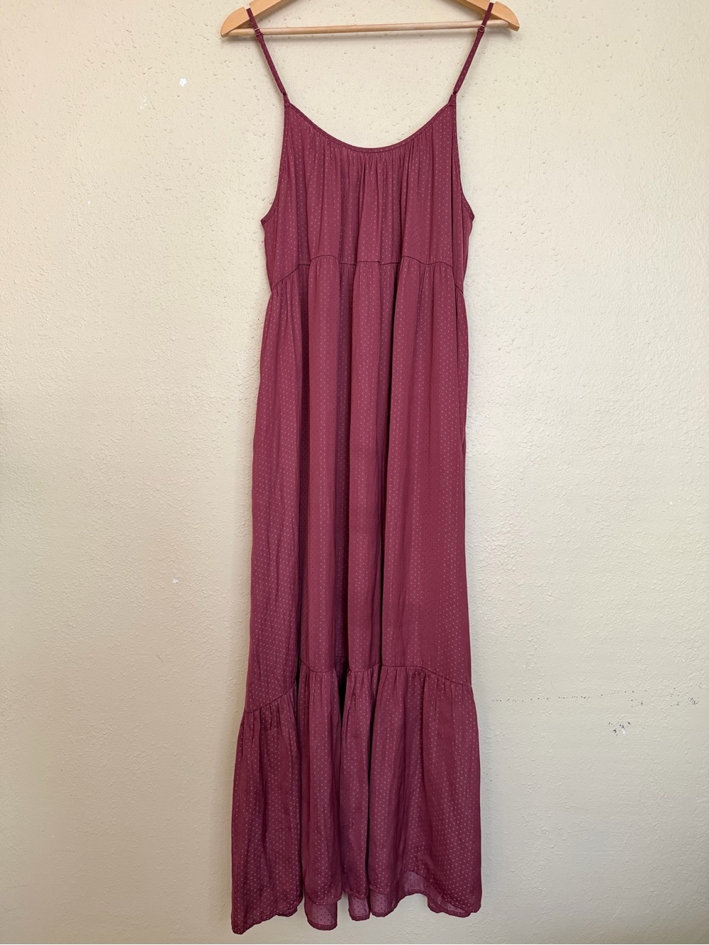 Saltwater LUXE | Cline Tank Midi Dress Mulberry Swiss Dot Maxi Dress - Size XL - Picture 4 of 5